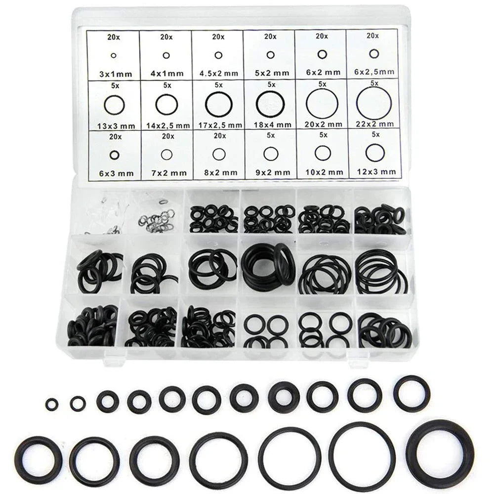 419/225PCS Set Universal O-Ring Assortment 32 Size Nitrile Rubber Ring Seal O Ring Gasket for Plumbing Automotive Faucet Repair