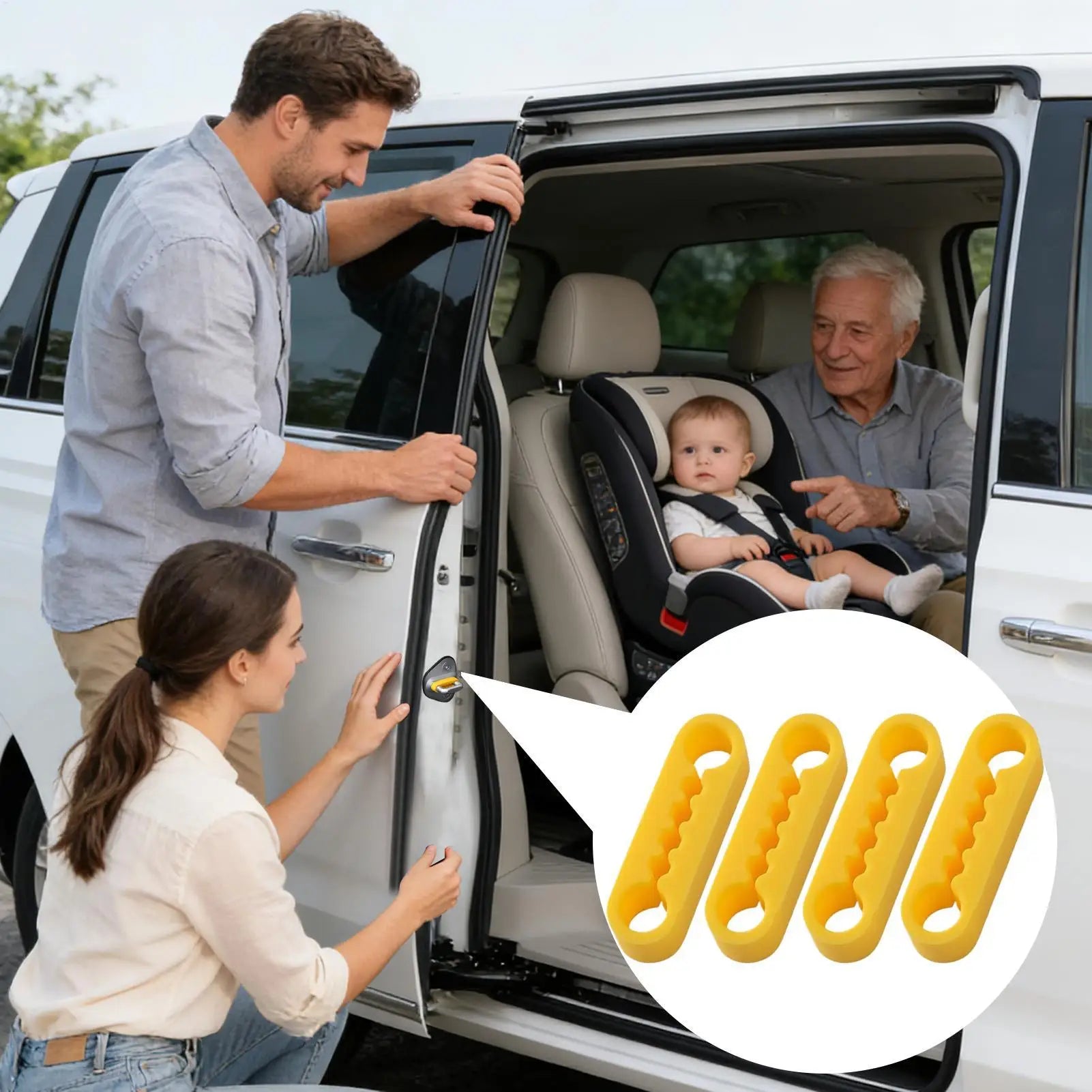 Car Door Shock Absorber Pads Silicone Elastic Damper Cushion Car Door Shock Absorber Cushion for Vehicles RV Truck Automotive