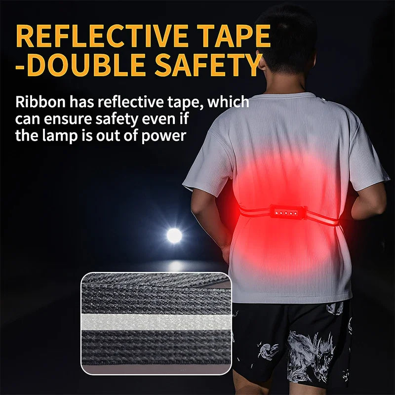 LED Night Light For Running Outdoor Sport Cycling Riding Chest Lamp Wearable Lantern USB Rechargeable Built In 18650 Battery