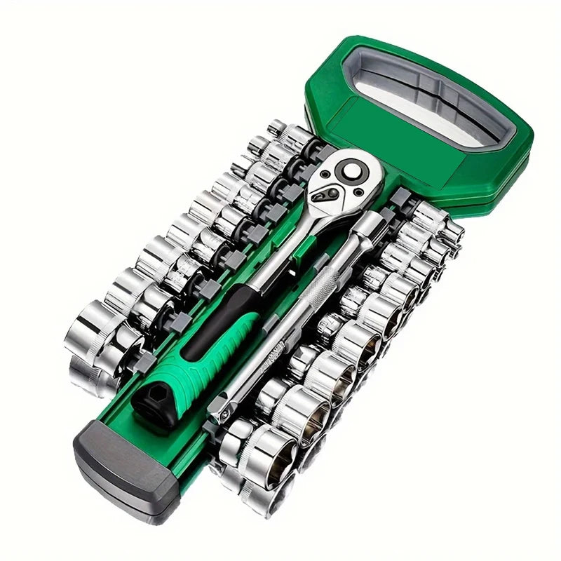 CRV Ratchet Spanner 3/8 Automotive Mechanic Tool Box Set Garage Car Repair Socket Wrench Set DIY Workshop Hand Tools
