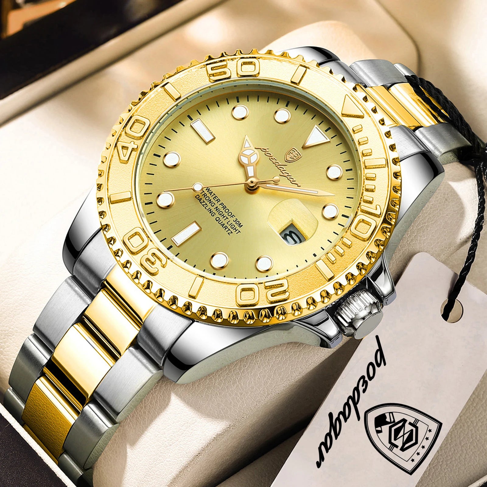 POEDAGAR Top Luxury Male Watch Waterproof Luminous Date Men Watch Stainless Steel Male Clock Sport Fashion Men's Quartz Watches