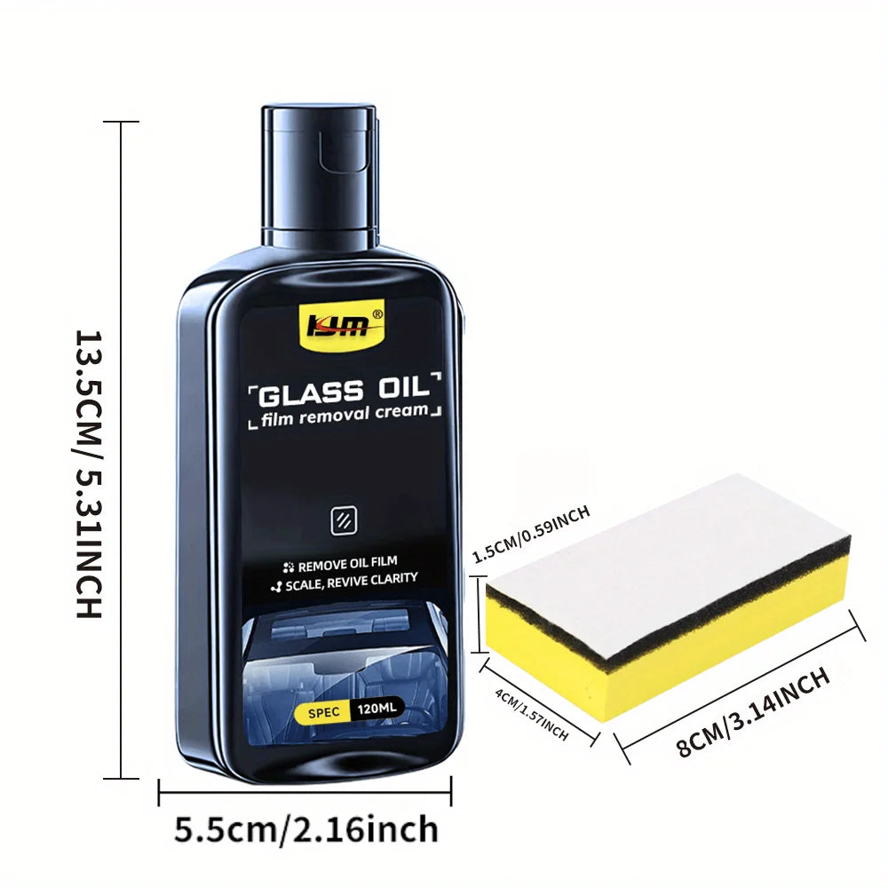 Car glass Oil removal kit - remove water stains, oil film, suitable for automotive and household glass