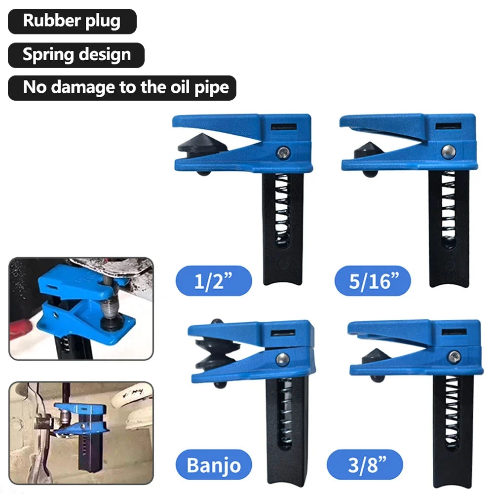 4Pcs Car Brake Oil Brake Clamp Pipe Plug Tool To Prevent Oil Spills Leak Proof Brake Lines Stoppers Automotive Brake Lines Plug