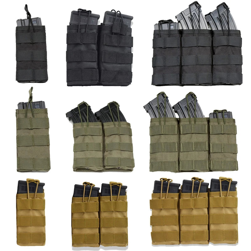 Tactical Molle Single&Double&Triple Magazine Pouches Airsoft AK 7.62 5.56mm M4 Rifle Mag Bag Tactical Gear Hunting Accessories