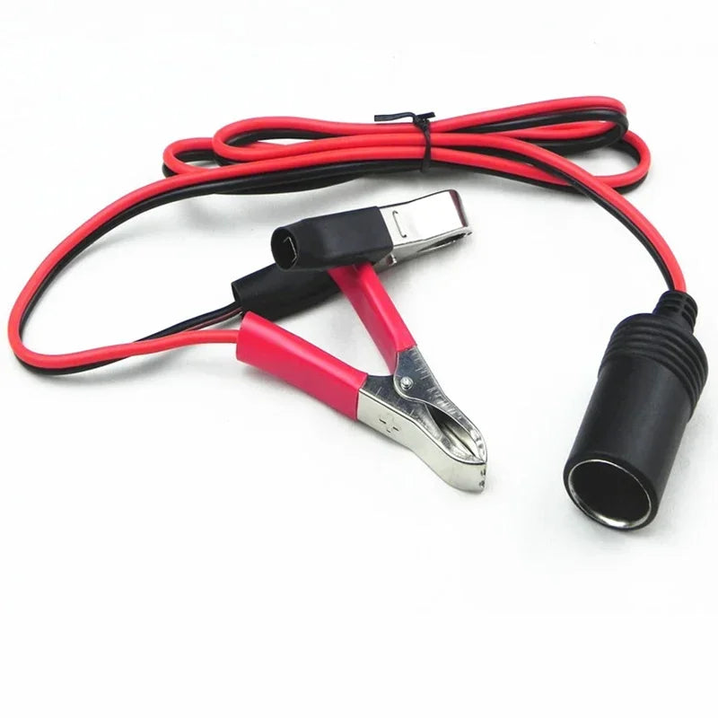 12V High Power Pure Copper Car Battery Clip Adapter for Cigarette Lighter Socket Universal Automotive Use Random Connector Head