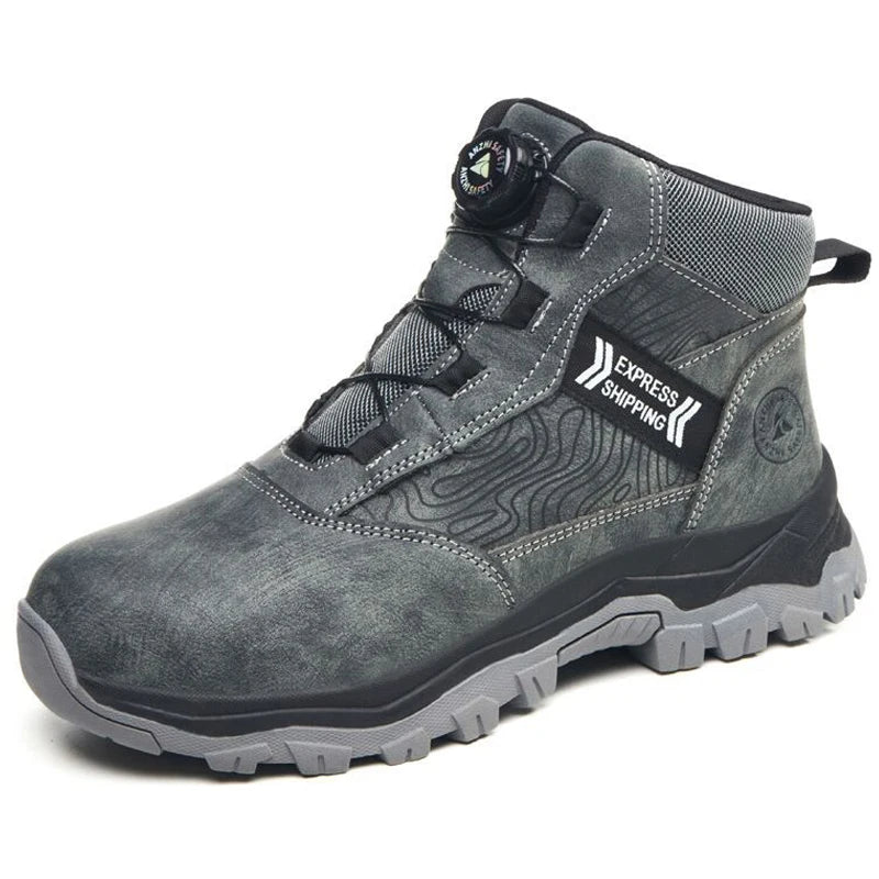 Rotating button Men Winter boots Steel toe shoes Puncture-Proof Safety Boot for engineers Indestructible shoes Work Boots Men