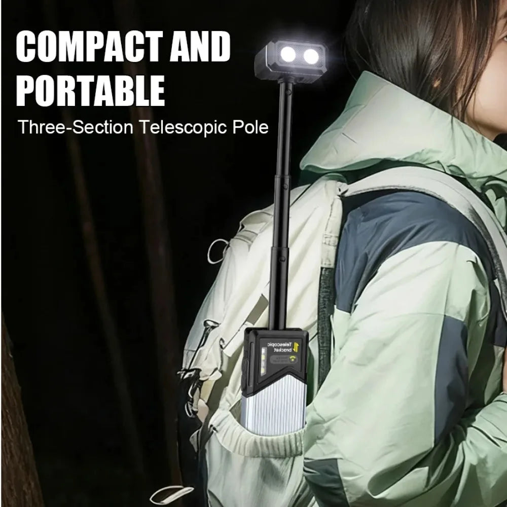 Portable 180° Rotatable Extendable LED Flashlight Waterproof Magnetic Suction Work Light for Camping Lantern Fishing Hiking