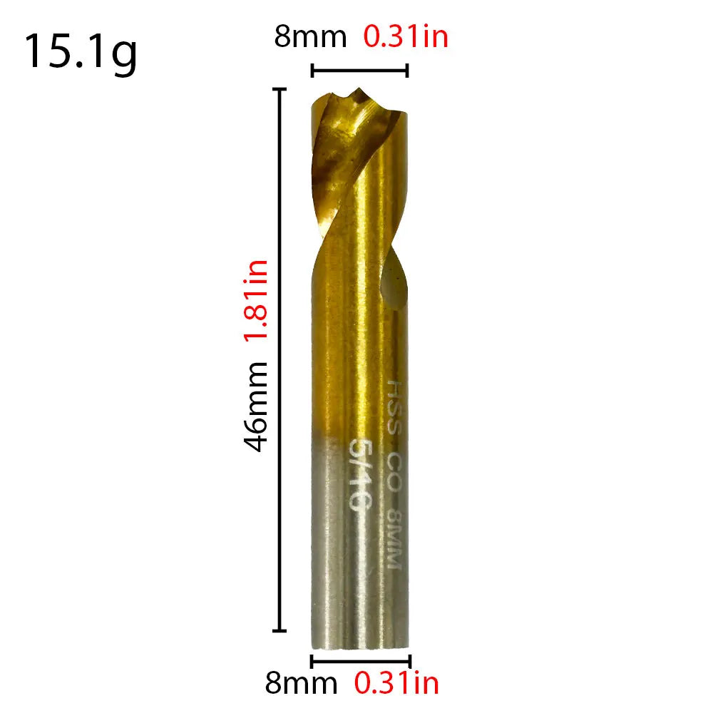 HSS 3PC Cobalt Containing Spot Weld Drill 6.5-10mm Straight Shank Drill Bit Removing Automotive Sheet Metal Welding Point Tool