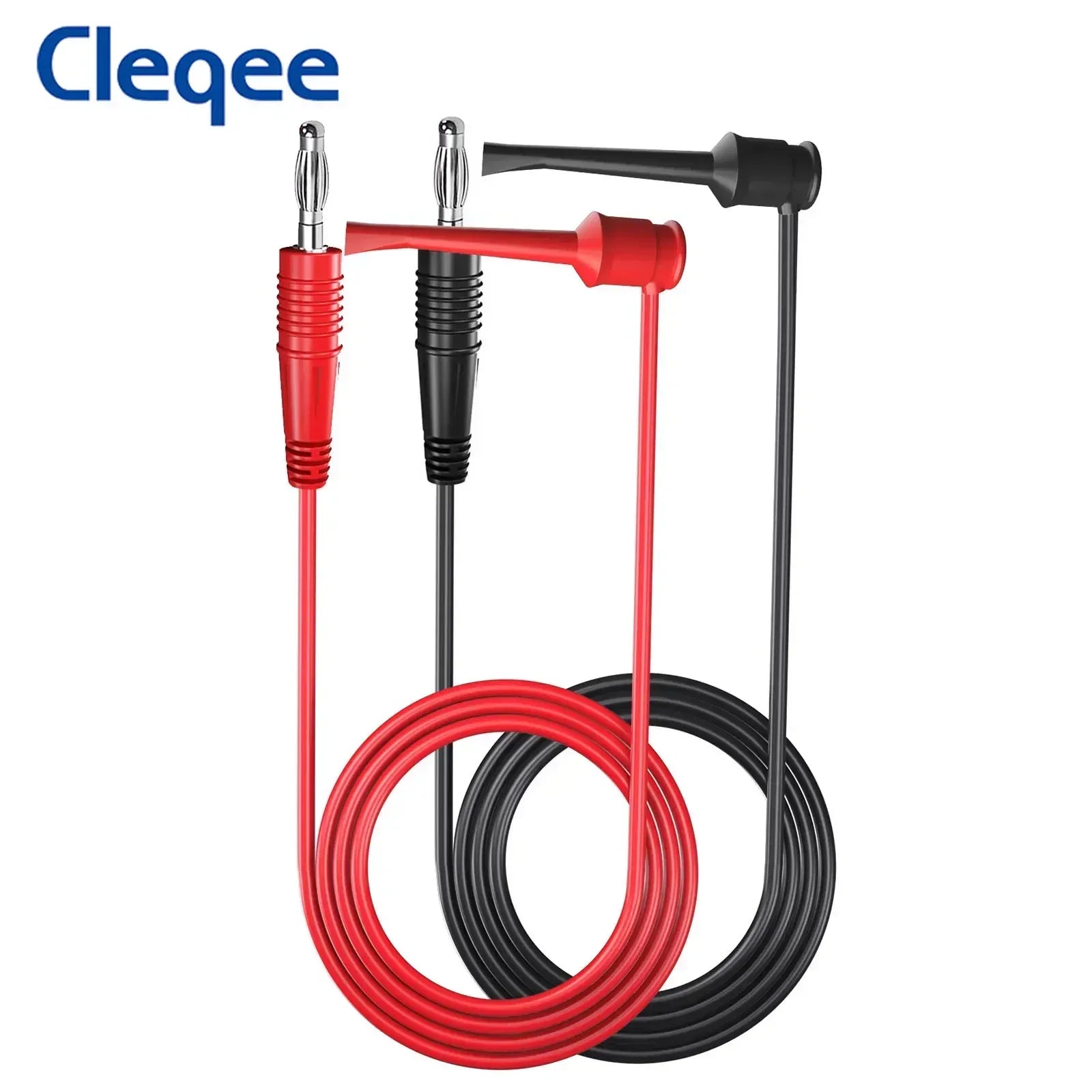 Cleqee P1039 4mm Banana Plug to Test Hook Clip Test Lead Kit Mini-grabber Cable for Multimeter Electronic Test Tools 2pcs/4pcs