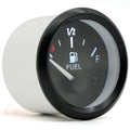 2" 52mm Fuel Level Gauge Car Meter White LED Light Black Rim Automotive Gauges 12V