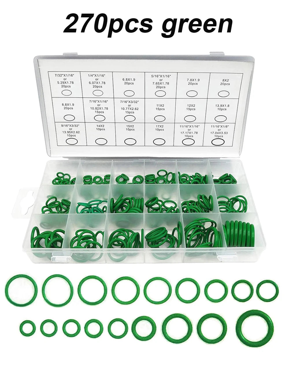 530/270Pcs O-Type Sealing Rubber Ring Automotive Air-Conditioning Compression Confidential Seal Maintenance Rubber Accessories