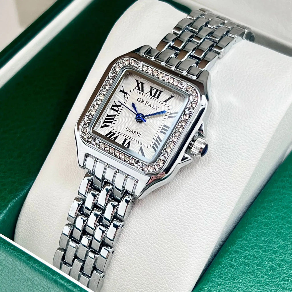 New Women Watch Light Luxury Brand Business Gold Stainless Steel Ladies Fashion Quartz Watches Female Clock Bracelet Wristwatch