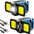 Flashlight Mini Keychain Light COB Work Light USB Rechargeable Lamp with 90° Foldable Side Lights Super Bright Portable Lanterns