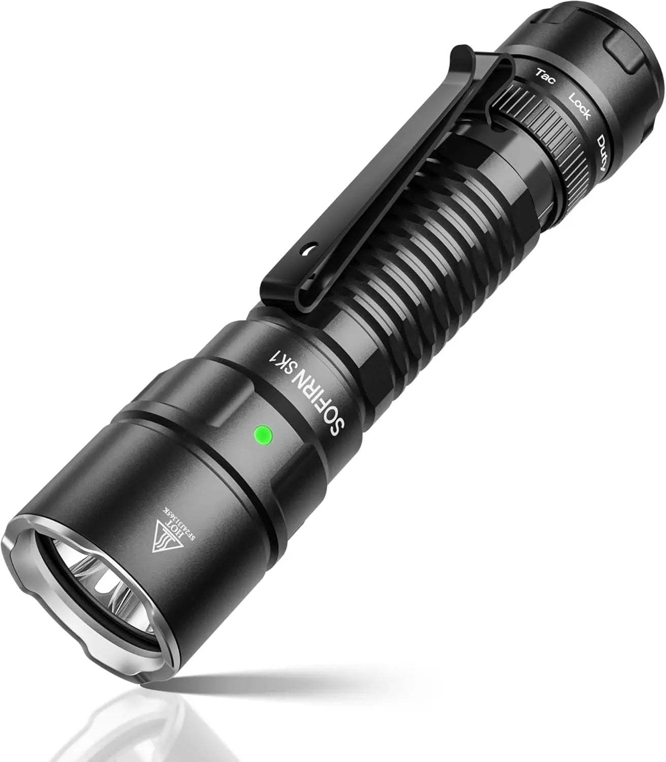 Tactical Long Throw Flashlight, 1571ft Beam, USB-C Rechargeable, IP68 Waterproof, Rotary Switch for Emergency Rescue