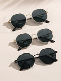 1/3 Pcs Metal Geometric-Round Frame Sunglasses Fashion Classic For Vacation Decors Sun Glasses Outdoor Shades Goggles Men/Women