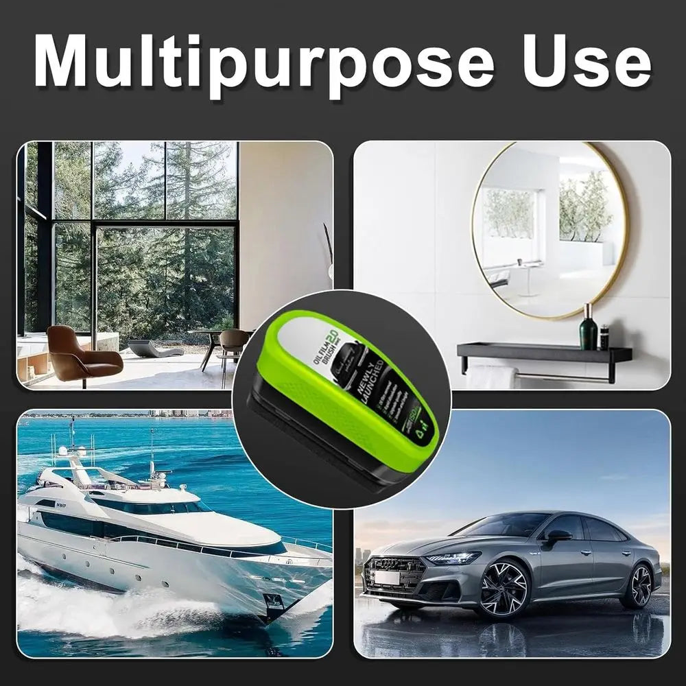 Automotive Oil ilm Cleaning Brush or Car Windows, Glass Oil ilm Remover or Car,2026 Upgrade 2.0 Cleaning Doard, 150ml Unil clear