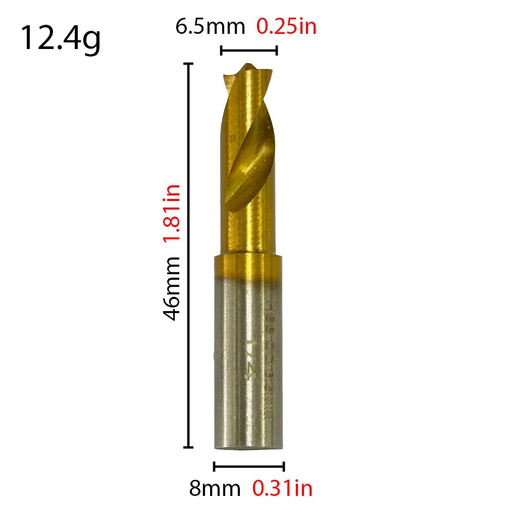 HSS 3PC Cobalt Containing Spot Weld Drill 6.5-10mm Straight Shank Drill Bit Removing Automotive Sheet Metal Welding Point Tool