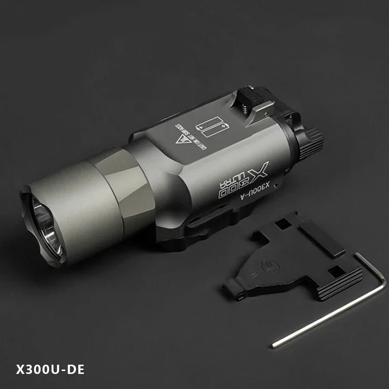 Tactical Gear Surefir X300 X300U Ultra  Metal Pistol Gun 500Lumen LED Light Fit 20mm Rail Airsoft Hanging Hunting Flashlight