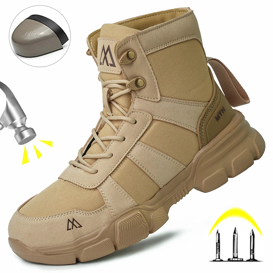 Lightweight Protection Safety Shoes Men Steel Toe Anti Smash Work Shoes Anti-puncture Indestructible Man Safety Boots Outdoor