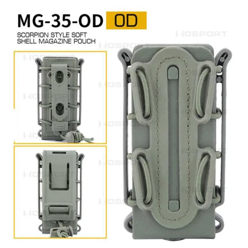 Tactical 9mm Single Magazine Pouch with Molle Clip Quick Release for P226 Glock 17 19 Beretta M9 PX4 Fastmag Holder Hunting Gear