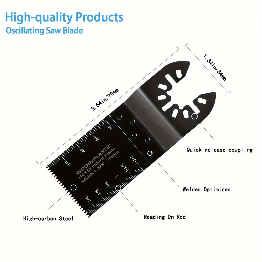 Premium Oscillating Saw Blades Multitool for Wood Metal Plastics，Fit Dewalt Worx Rockwell Wen Milwaukee Makita Ryobi Bosch Fein