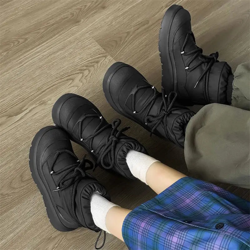 Designer New Men's Snow Boots Winter High Top Ankle Boots Outdoor Non-slip Waterproof Casual Cotton Shoes Plush Warm Work Boots