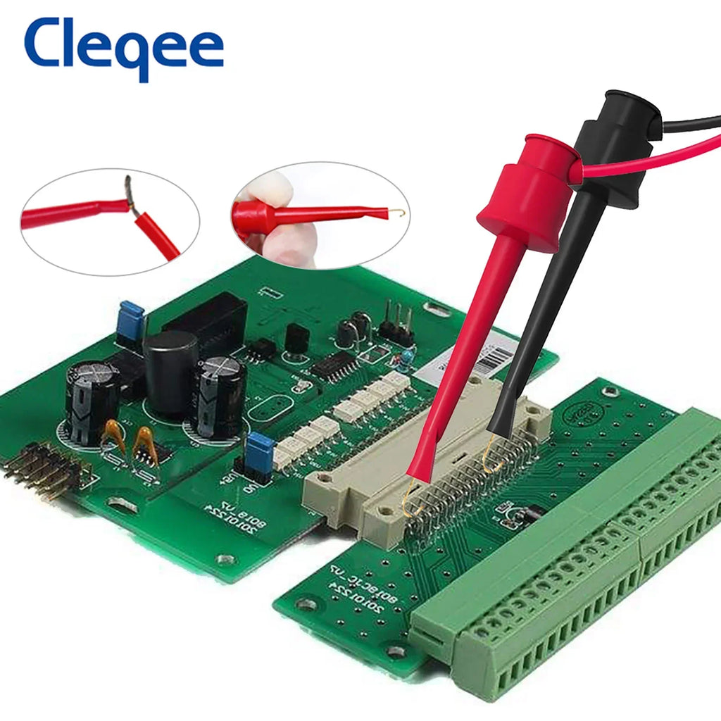 Cleqee P1039 4mm Banana Plug to Test Hook Clip Test Lead Kit Mini-grabber Cable for Multimeter Electronic Test Tools 2pcs/4pcs