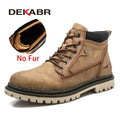 DEKABR Casual Shoes For Men Autumn Winter Warm Fur Plus Comfortable Retro Boots Wear-Resistan Leisure Vintage Style Boots Men