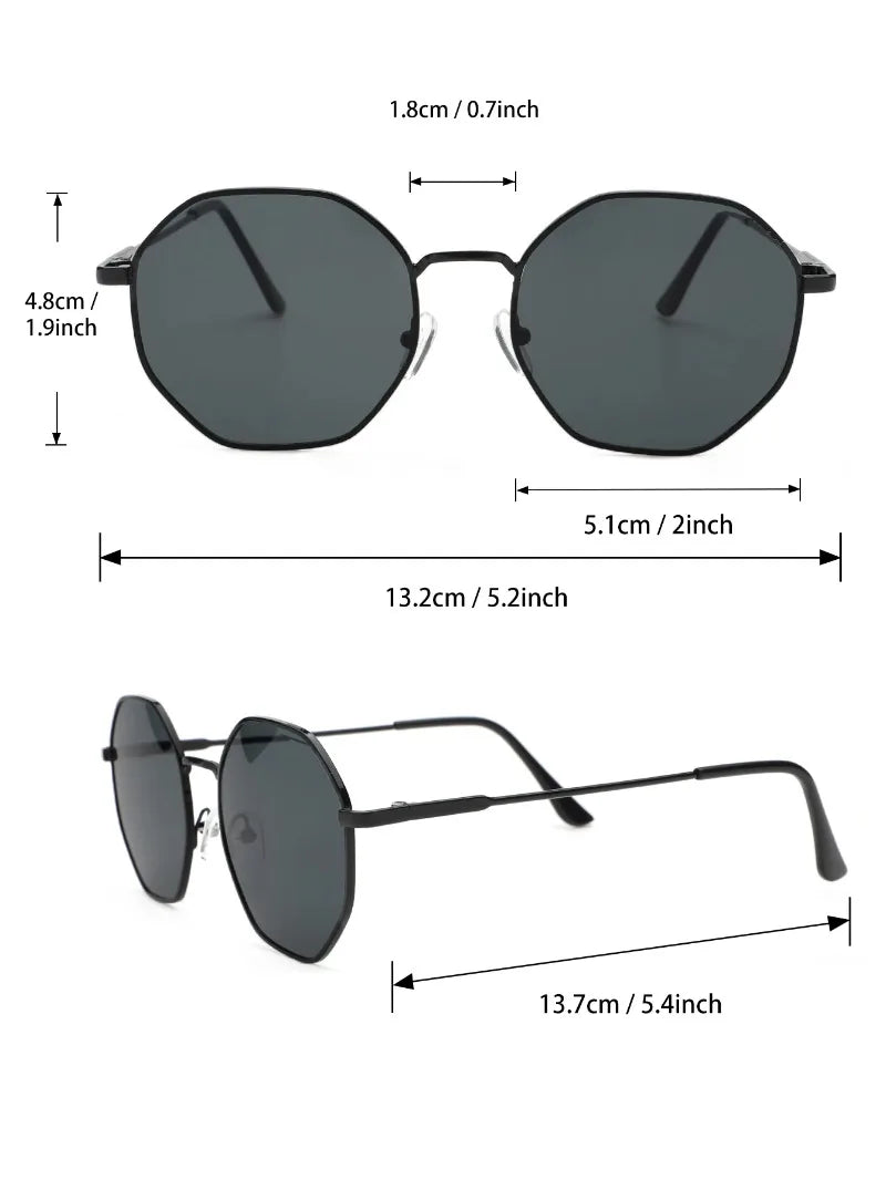 1/3 Pcs Metal Geometric-Round Frame Sunglasses Fashion Classic For Vacation Decors Sun Glasses Outdoor Shades Goggles Men/Women