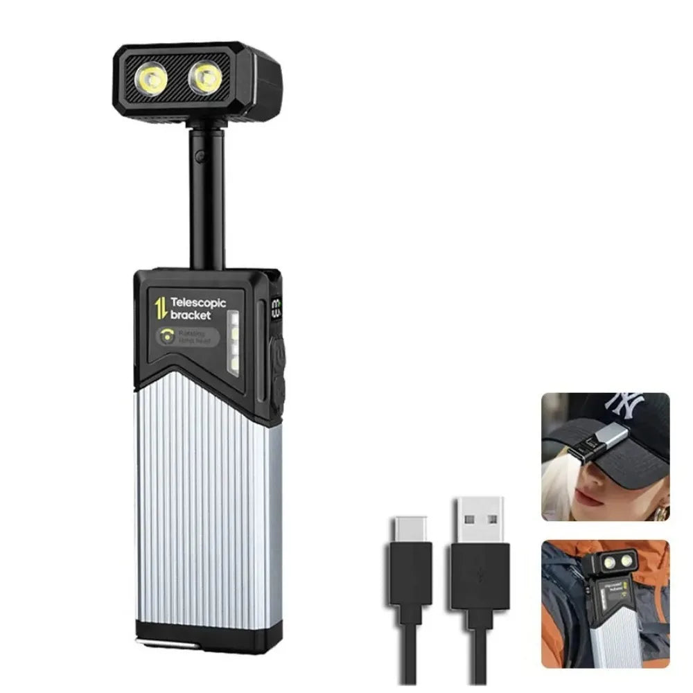 Portable 180° Rotatable Extendable LED Flashlight Waterproof Magnetic Suction Work Light for Camping Lantern Fishing Hiking