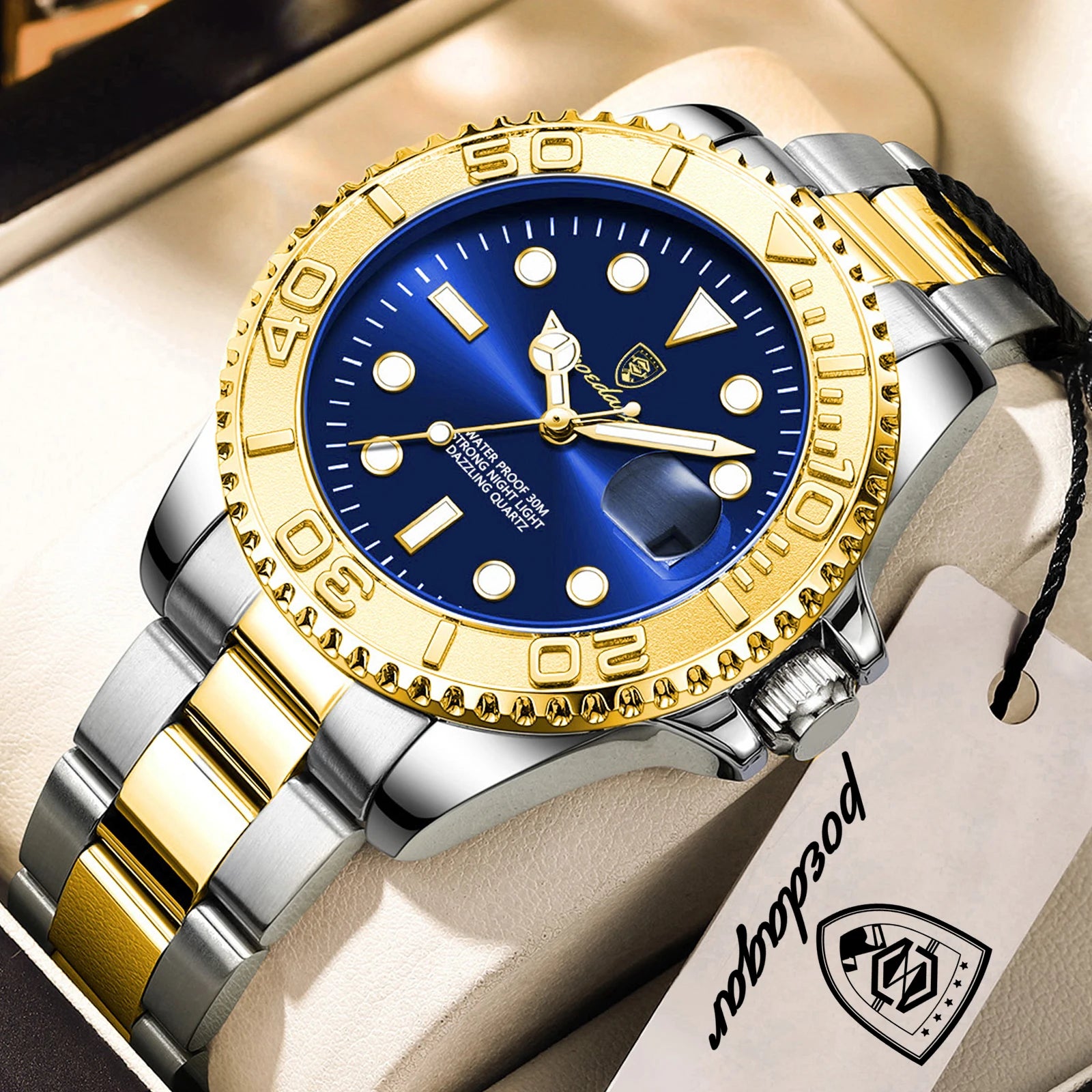 POEDAGAR Top Luxury Male Watch Waterproof Luminous Date Men Watch Stainless Steel Male Clock Sport Fashion Men's Quartz Watches