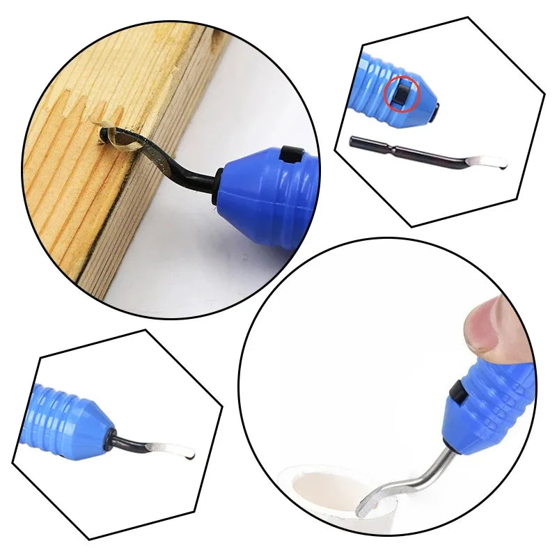 Blades High-Speed Steel Deburring Tool Set for Metal Resin 3D Printed Plastic Edges PVC Copper Pipes - 360 Degree Rotary Head