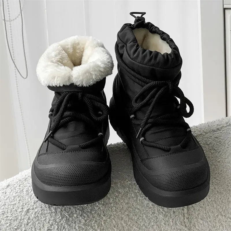Designer New Men's Snow Boots Winter High Top Ankle Boots Outdoor Non-slip Waterproof Casual Cotton Shoes Plush Warm Work Boots
