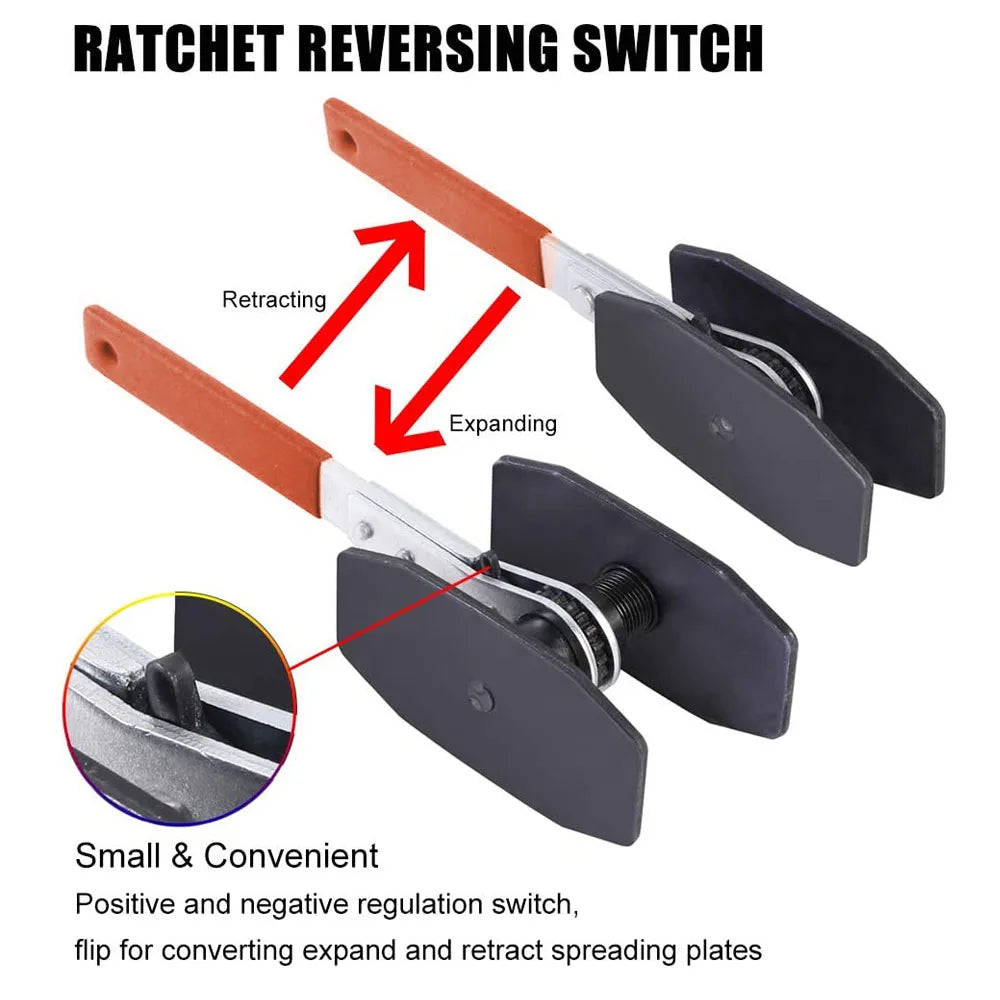 Car Ratchet Brake Caliper Press Compression Tool Swing Ratchet Expander Wrench Press Twin Quad Separator Pad Disc Repair Kits
