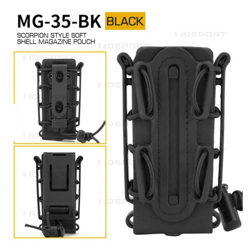 Tactical 9mm Single Magazine Pouch with Molle Clip Quick Release for P226 Glock 17 19 Beretta M9 PX4 Fastmag Holder Hunting Gear