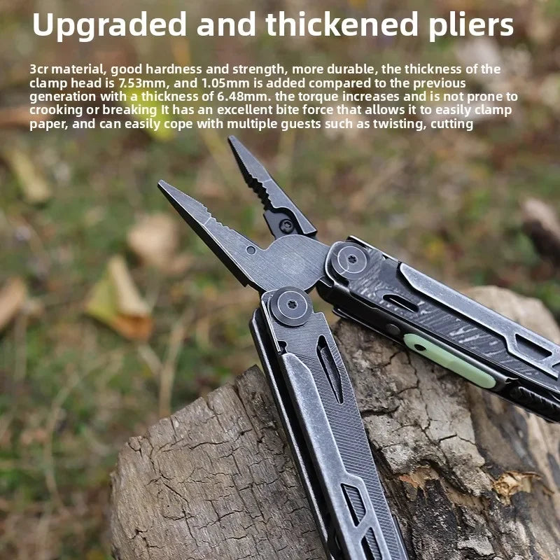 BHBT 24B New Multi Tool Pliers With Damascus Blade Hoxagon Wrench Folding EDC Outdoor Camping Survival Maintenace Tools