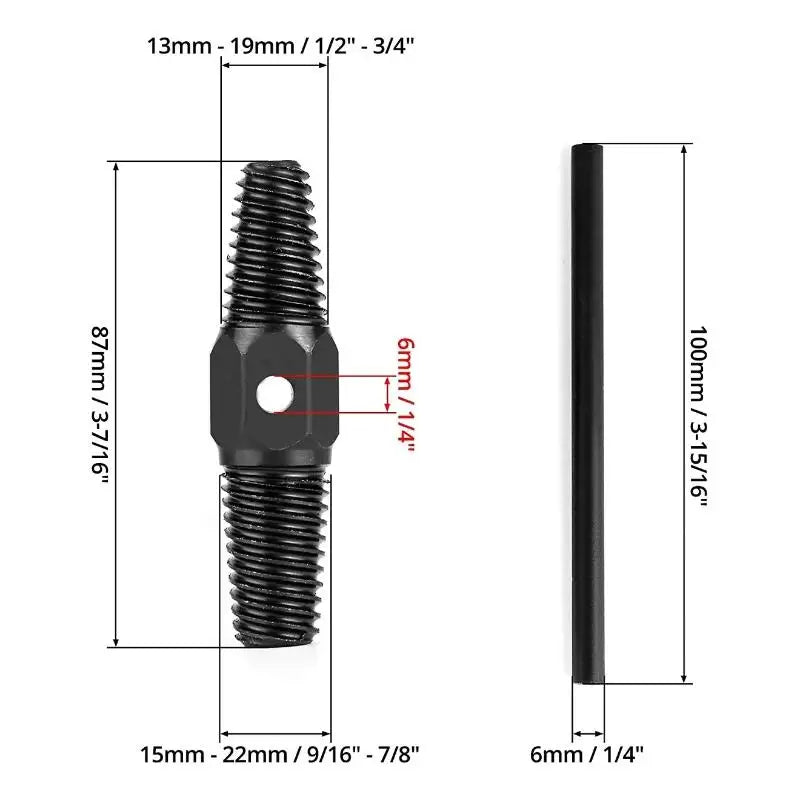 1/2″ 3/4″Broken Wire Extractor Faucet Damaged Bolts Wire Pipe Remover Double-head Water Pipe Triangle Valve Tap Bolt Remover