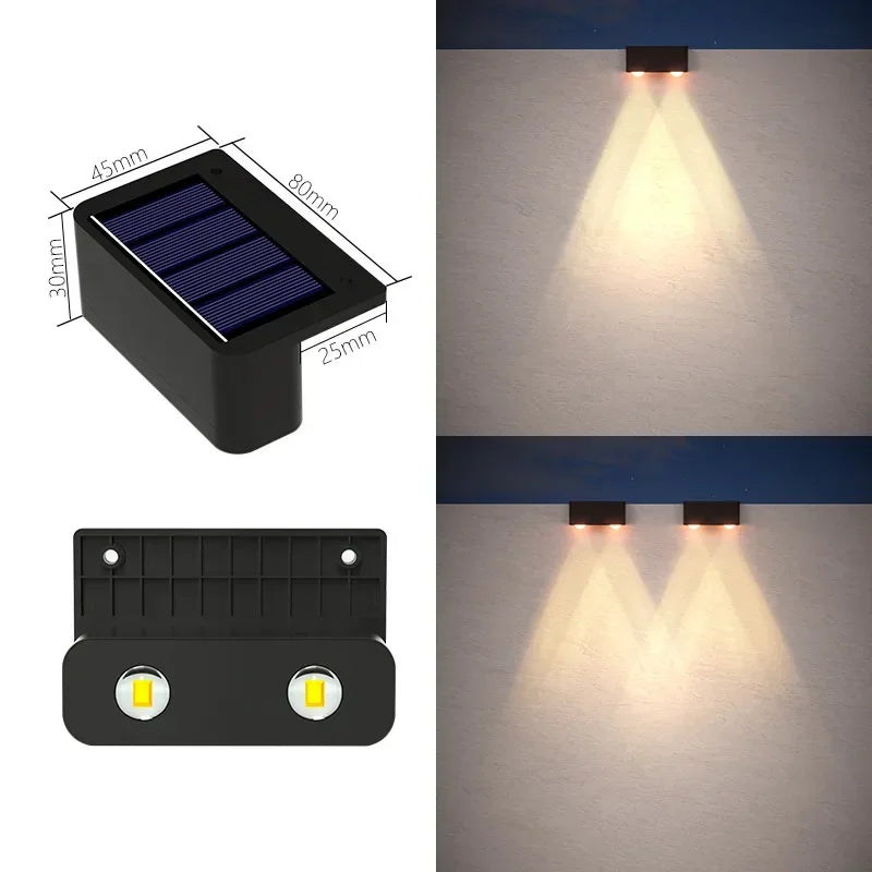 1-8 Pcs LED Solar Lights Outdoor IP65 Waterproof Porch Light Stair Wall Decorative Lamp for House Yard Fence Pool Garden Decor