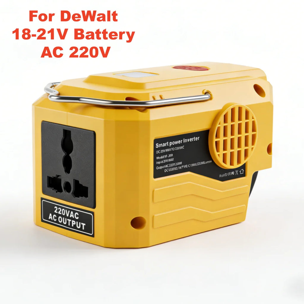 AC 110~220V Inverter Generator Power inverter LED Outdoor Camping Adapter Power Supply Tool For Dewalt 18V 21V Li-ion Battery