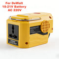 AC 110~220V Inverter Generator Power inverter LED Outdoor Camping Adapter Power Supply Tool For Dewalt 18V 21V Li-ion Battery