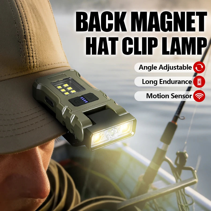 400LM USB C Headlamp,Magnetic Clip-on Rechargeable Work Light,500mAh Battery,Waterproof Flashlight for Outdoor and Indoor Use