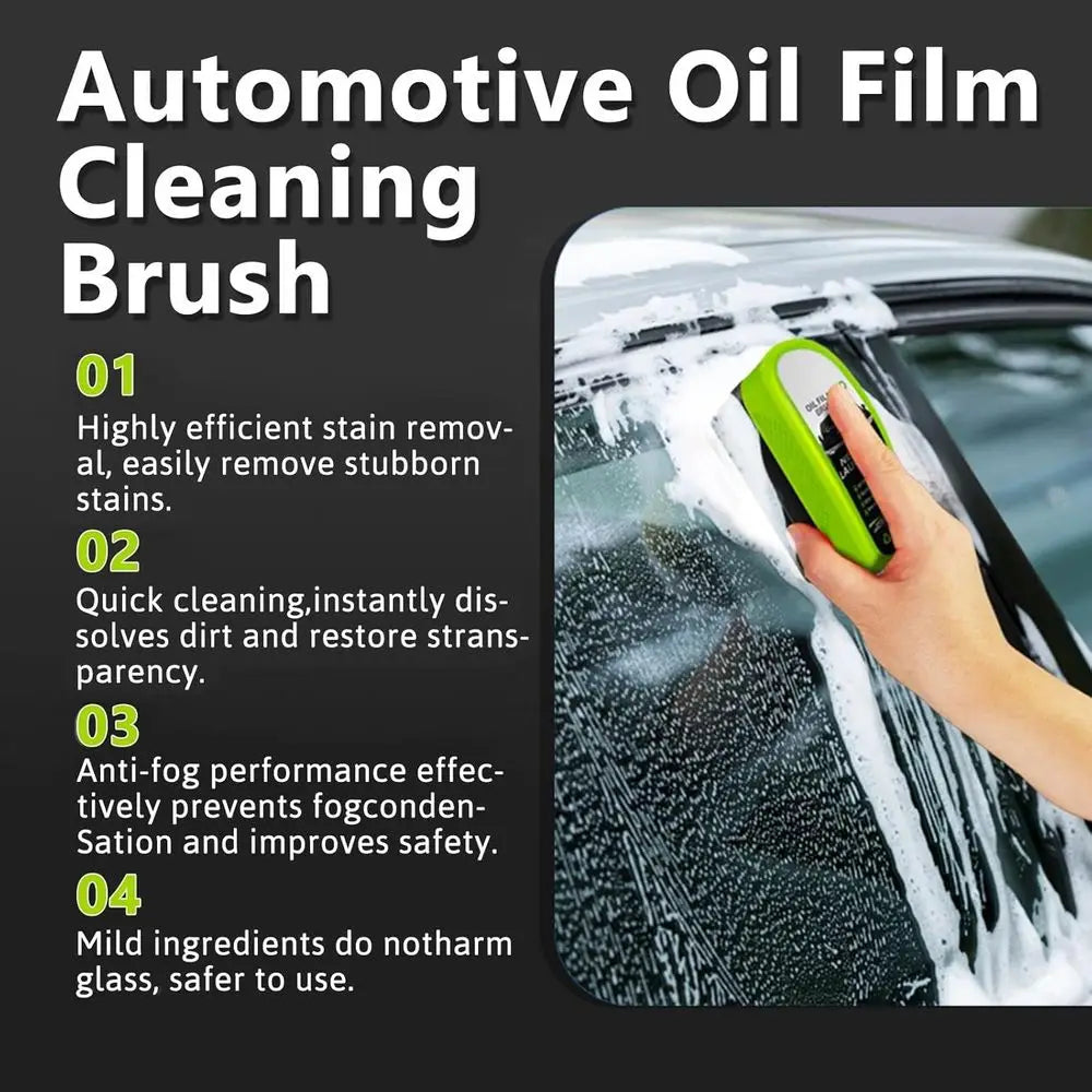 Automotive Oil ilm Cleaning Brush or Car Windows, Glass Oil ilm Remover or Car,2026 Upgrade 2.0 Cleaning Doard, 150ml Unil clear