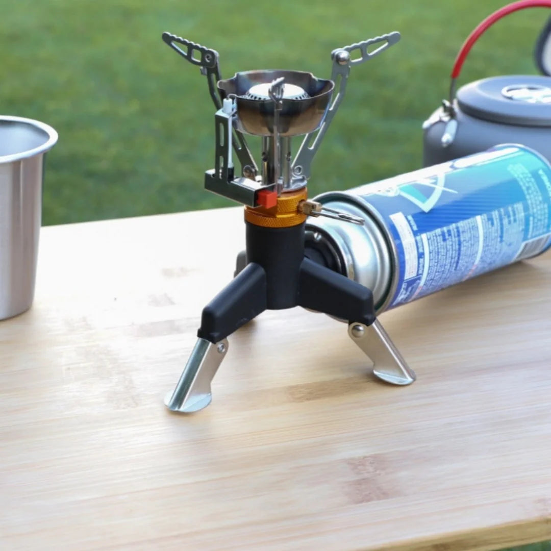 Camping Gas Stove Adapter Connector Portable Folding Tank Tripod Stand Stainless Steel Outdoor Hiking Backpacking Cooking Gear