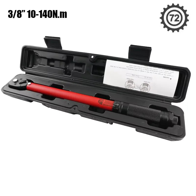 72T Torque Wrench 1/2'' 3/8'' 1/4'' Square Drive Preset Bicycle Torques Key Two-way Ratchet Car Bike Automotive Hand Tools