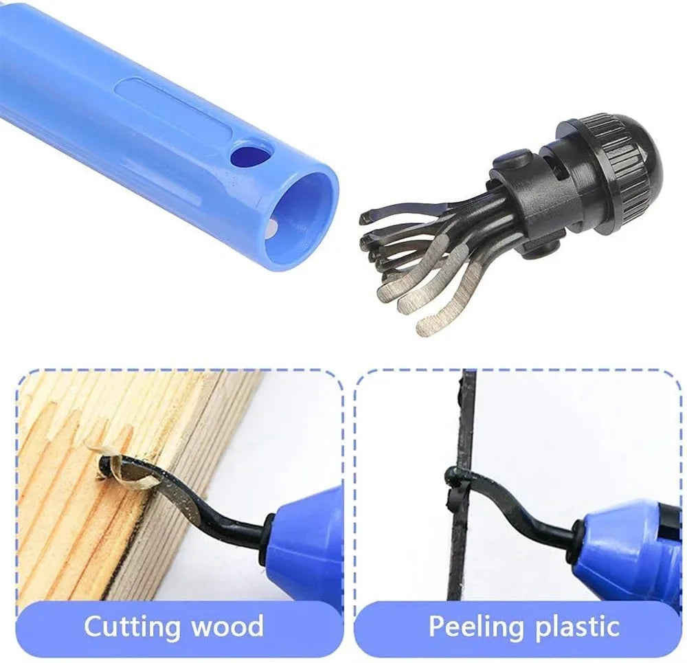 Blades High-Speed Steel Deburring Tool Set for Metal Resin 3D Printed Plastic Edges PVC Copper Pipes - 360 Degree Rotary Head