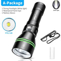 Super Bright XHP70 LED Scuba Diving Flashlight Underwater Dive Torch IPX8 Waterproof Night Diving Emergency Lantern