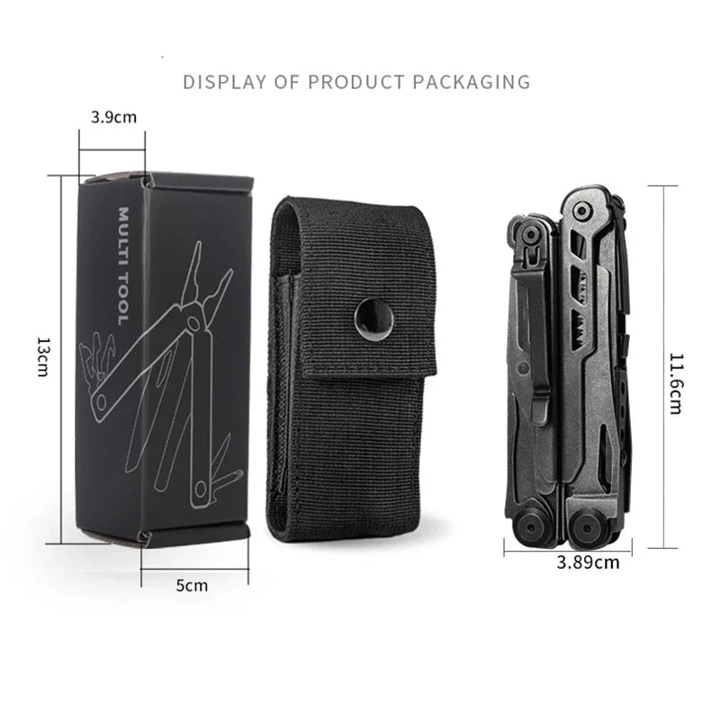 BHBT 24B New Multi Tool Pliers With Damascus Blade Hoxagon Wrench Folding EDC Outdoor Camping Survival Maintenace Tools