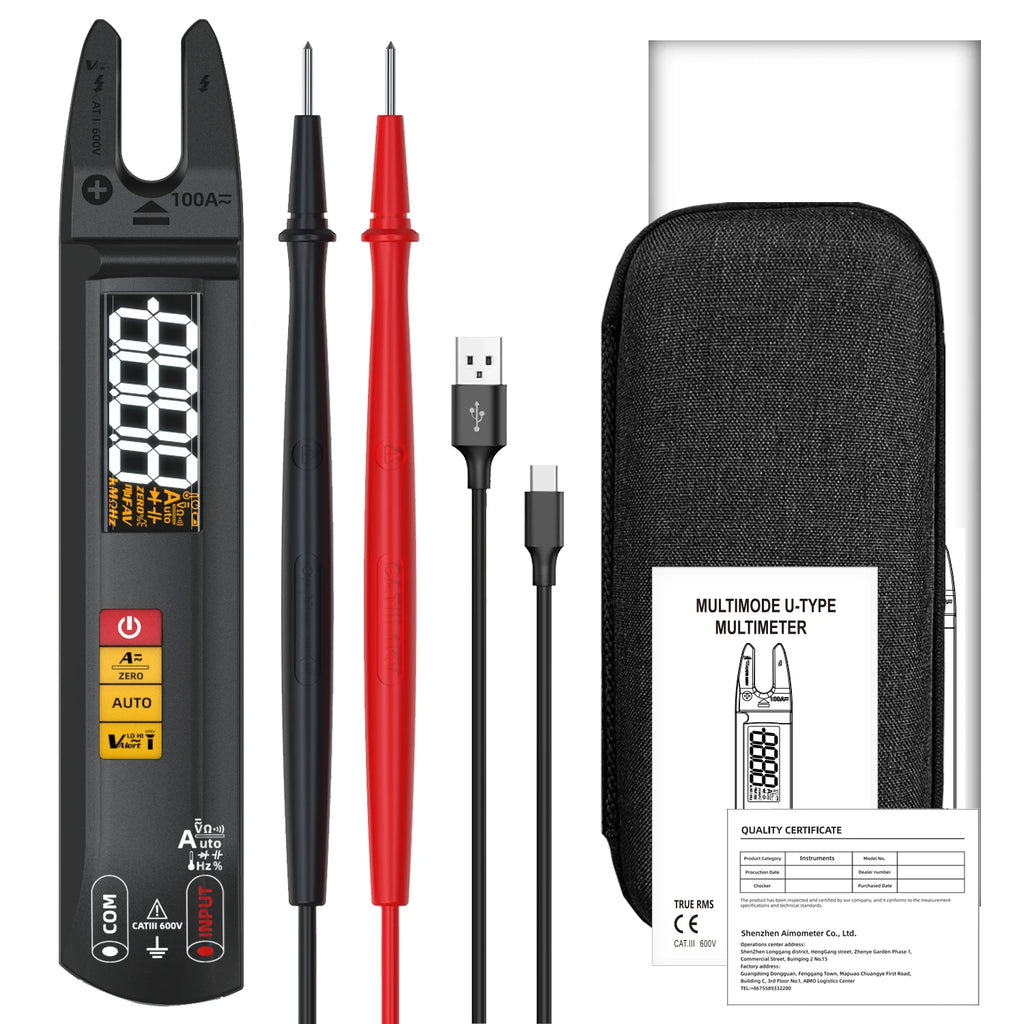 BSIDE U1 U0 Digital Clamp Multimeter 6000 A Electric current tester Non Contact Hz Temperature Test Electronic electrician tools
