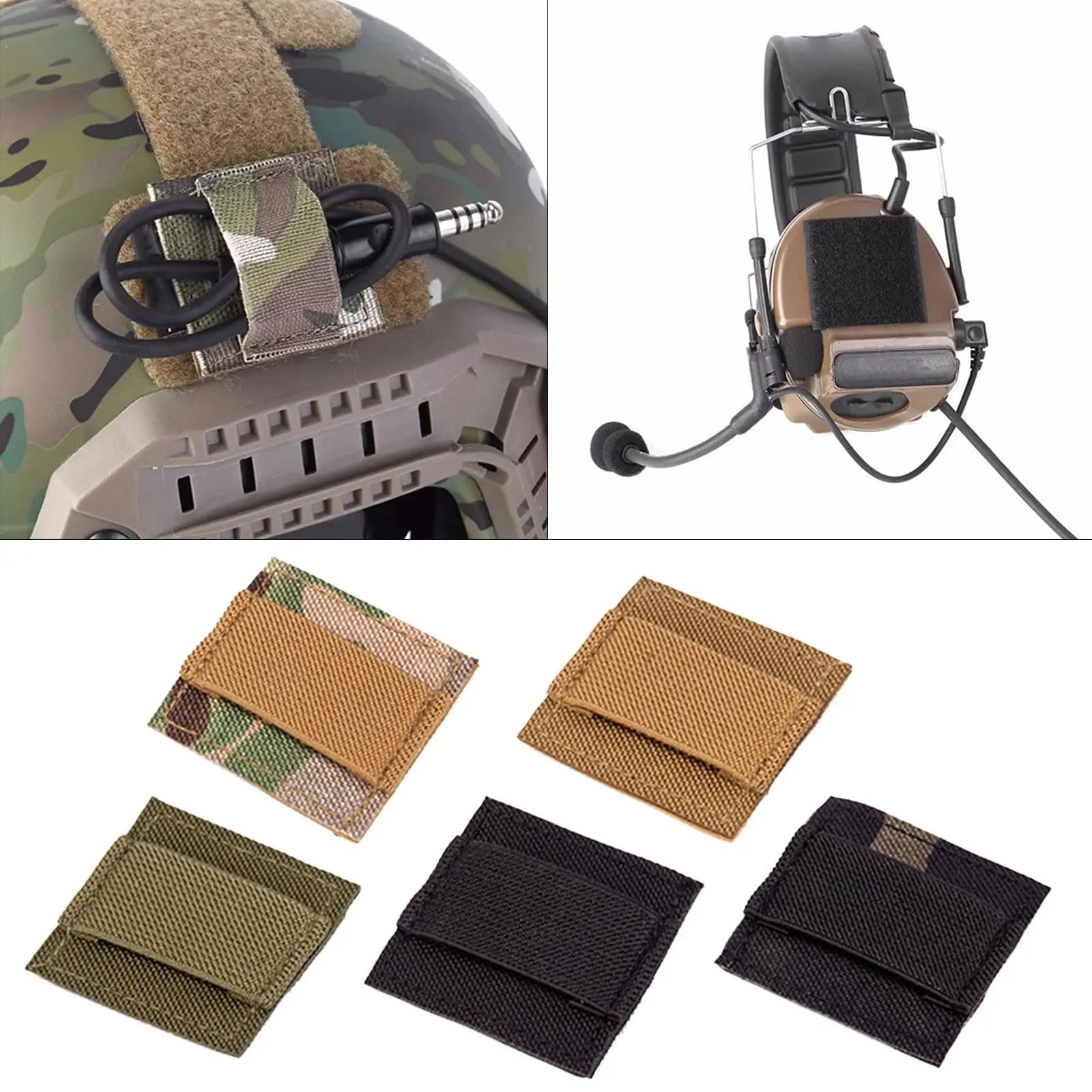 Cable Ties for Hunting Gear Tactical Headset Wire Harness Strap Wire Management Panel for Interphone Cable Headset Cable