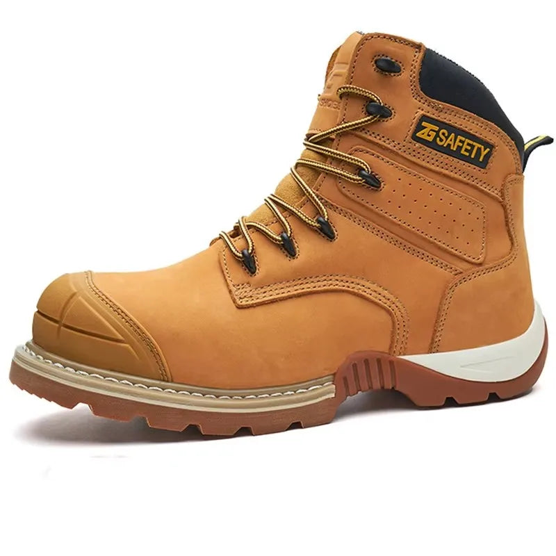 Genuine leather Work Safety Boots Men High temperature resistant welding shoes Puncture-Proof Indestructible shoes Work Boots